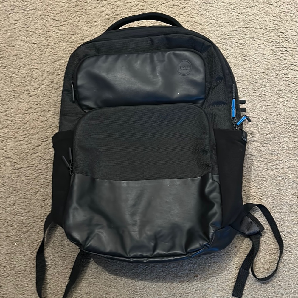 Dell Men’s Black & Blue Backpack Laptop Travel Work School Bag One Size